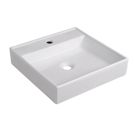 SFC CENTER SFC Center TP-7657 White Artistic Porcelain Vessel Bathroom Sink; 17.7 x 17.7 x 4.125 in. TP-7657